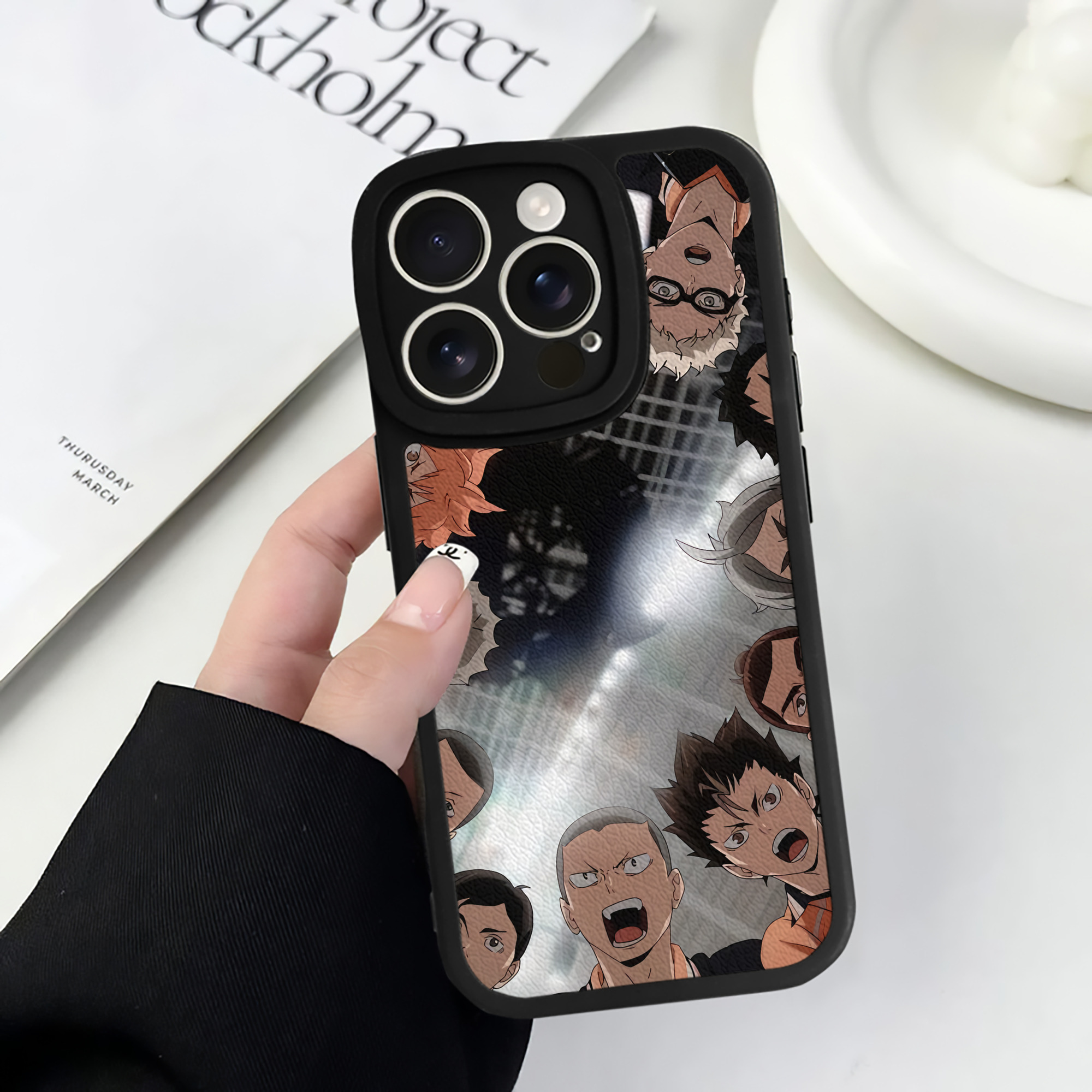 （画像用） ハイキュー!! Haikyu!! 【iPhone 16シリーズ対応】シリコンスマホケース（レザー調） 材質：シリコン